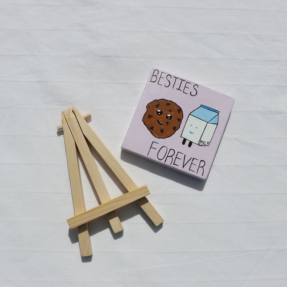 Handmade 3x3inch Mini Canvas, and free wood easel - Picture 3 of 4